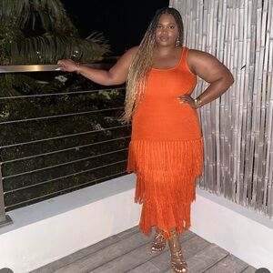 Eloquii Crotchet Fringe Dress